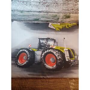 Claas Farm Equipment Tractor Print Twin Bedding Duvet Cover 52"W x 80"L